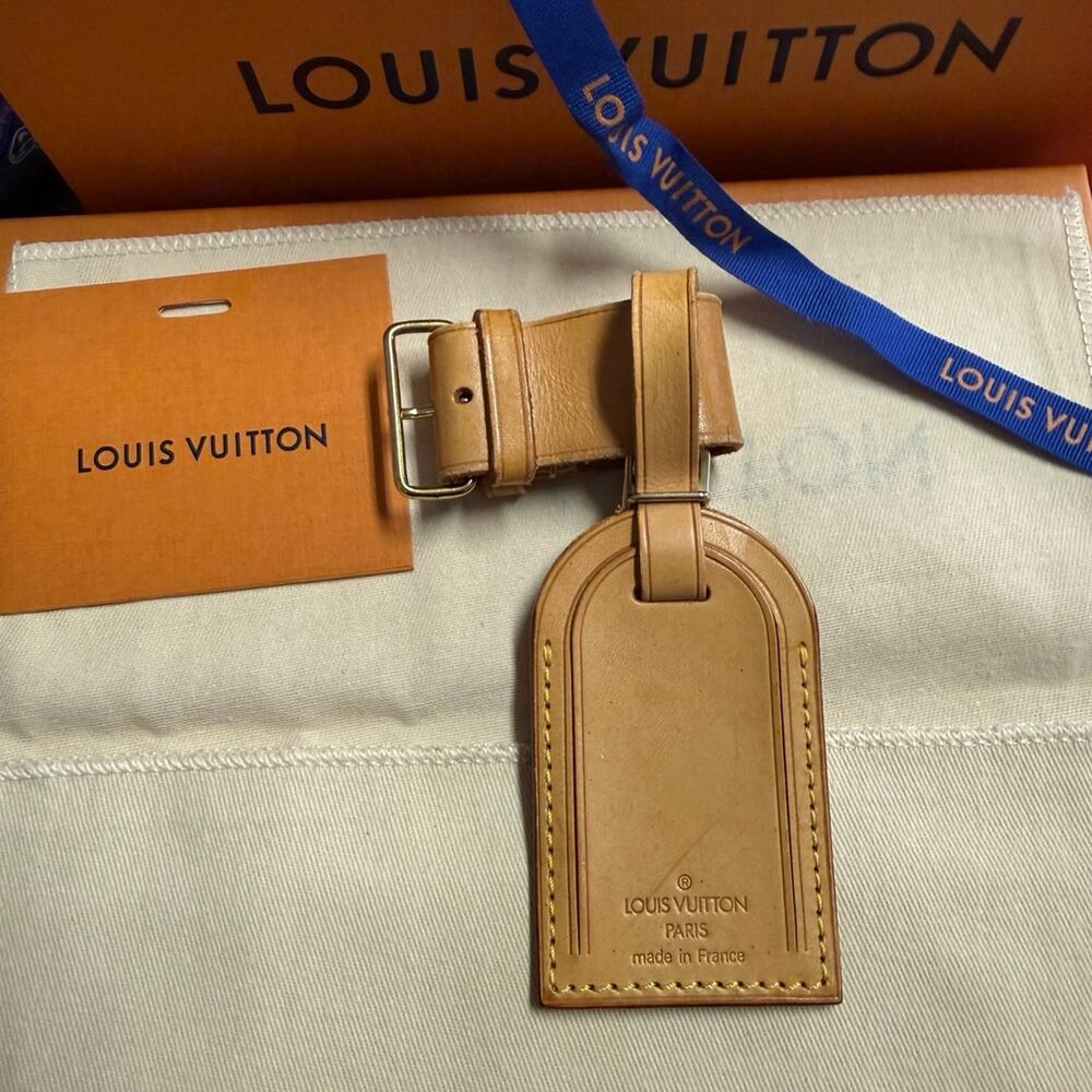Louis Vuitton Vachetta Leather Luggage Tag and Poignet Authentic NO BOX